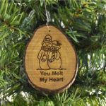 2 Snowmen You Melt My Heart Rustic Wood Ornament