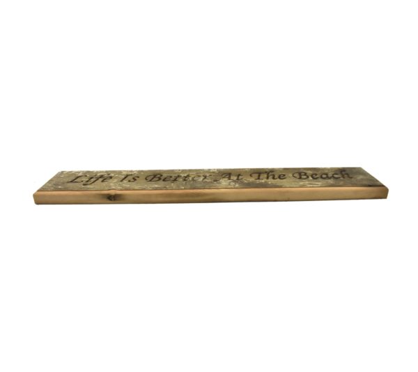 Barnwood door topper sign that reads, "Life Is Better At The Beach".