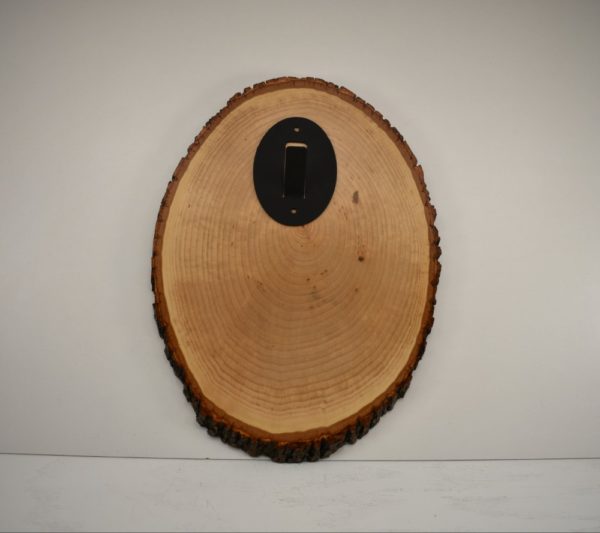 Bark Edge oval plaque with skull hanger.