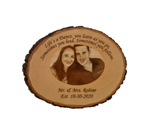 Engraved Photo Live Edge Sign