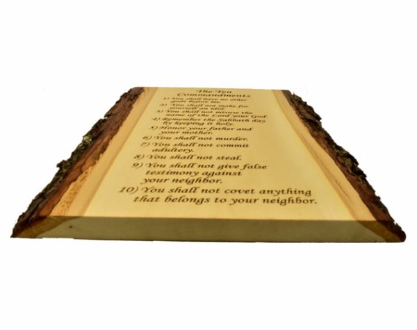 Engraved live edge sign.