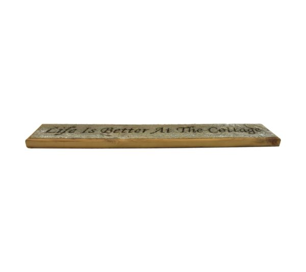 Barnwood door topper sign that reads, "Life Is Better At The Cottage".