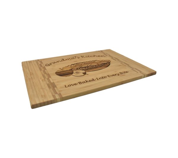 Custom engraved bamboo cutting board.