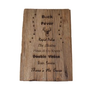 Engraved barnwood sign.