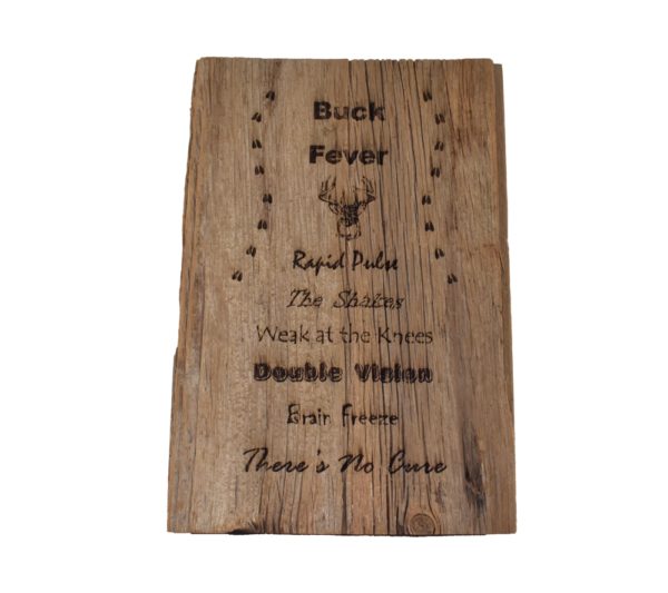 Engraved barnwood sign.