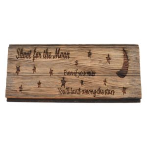 Engraved barnwood sign.