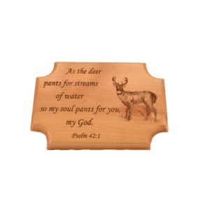 Engraved hardwood sign.