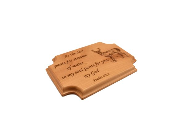 Engraved hardwood sign.