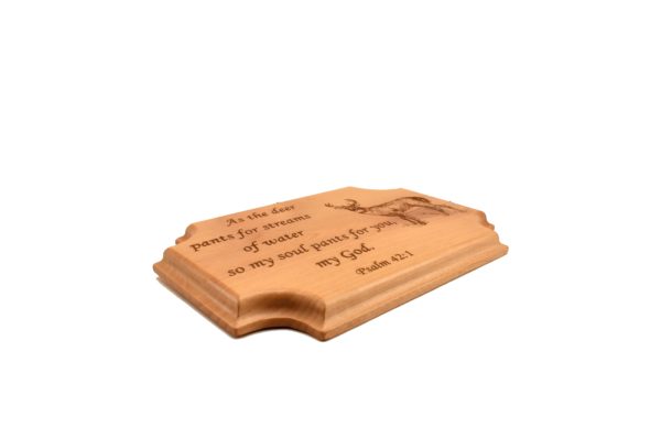 Engraved hardwood sign.
