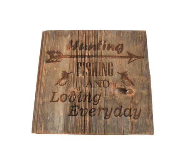 Engraved reclaimed barnwood sign.