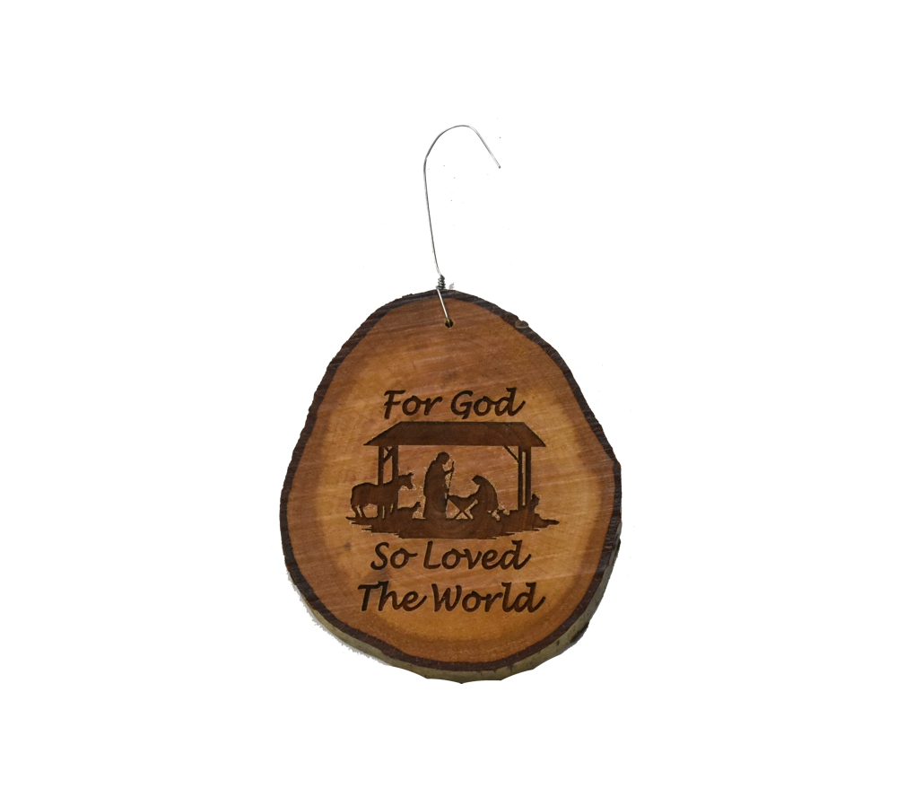 Nativity Rustic Wood Ornament - Whitetail Woodcrafters