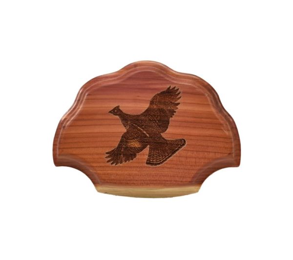 Grouse Tail Mount Hardwood Plaque
