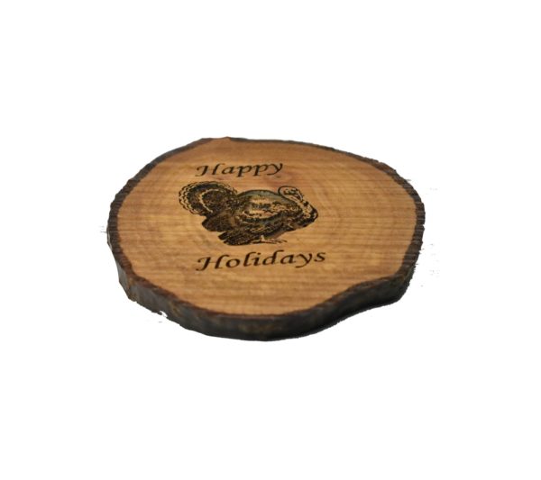 Happy Holidays Turkey Rustic Wood Ornament - Image 4