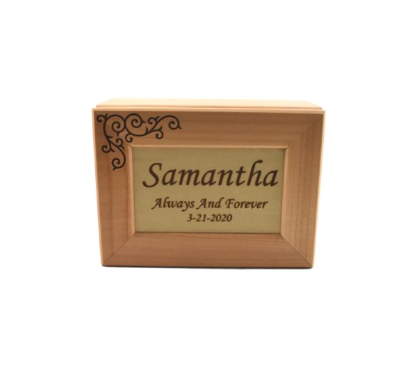 Personalized wooden keepsake box.