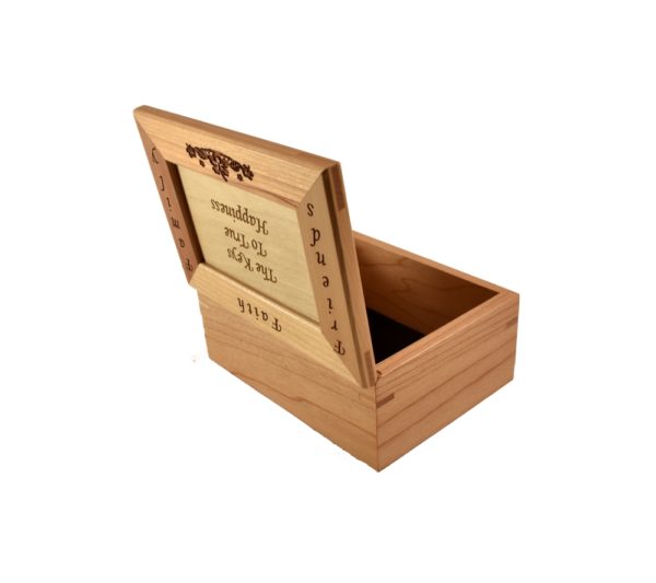 Personalized wooden keepsake box.