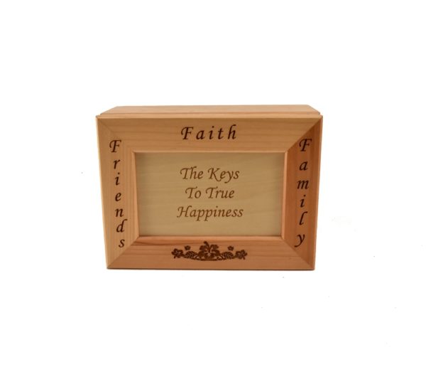 Personalized wooden keepsake box.