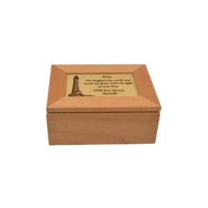 Custom engraved keepsake box.