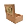 Personalized memorial wooden keepsake box.