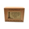 Personalized memorial wooden keepsake box.