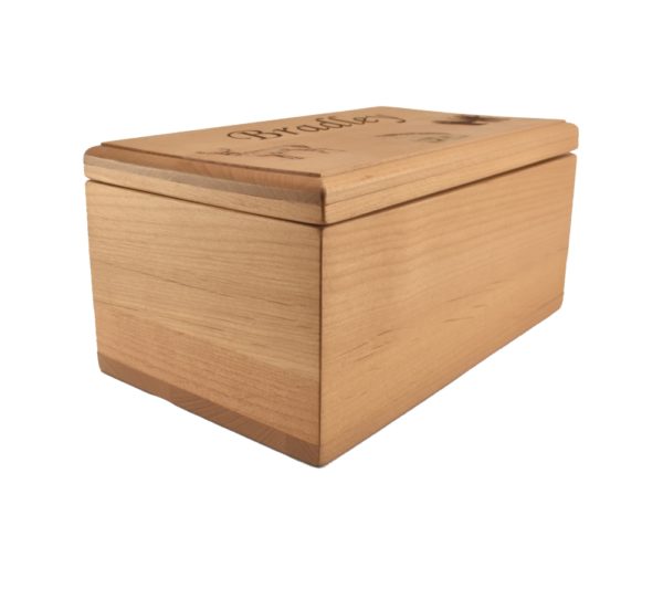 Personalized wooden keepsake box.