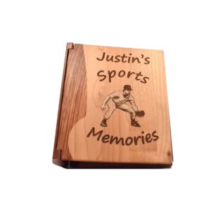 Personalized wooden photo album.