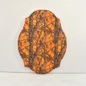 Modern style antler plaque with a custom orange camo design.