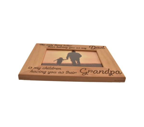 Personalized wooden picture frame.