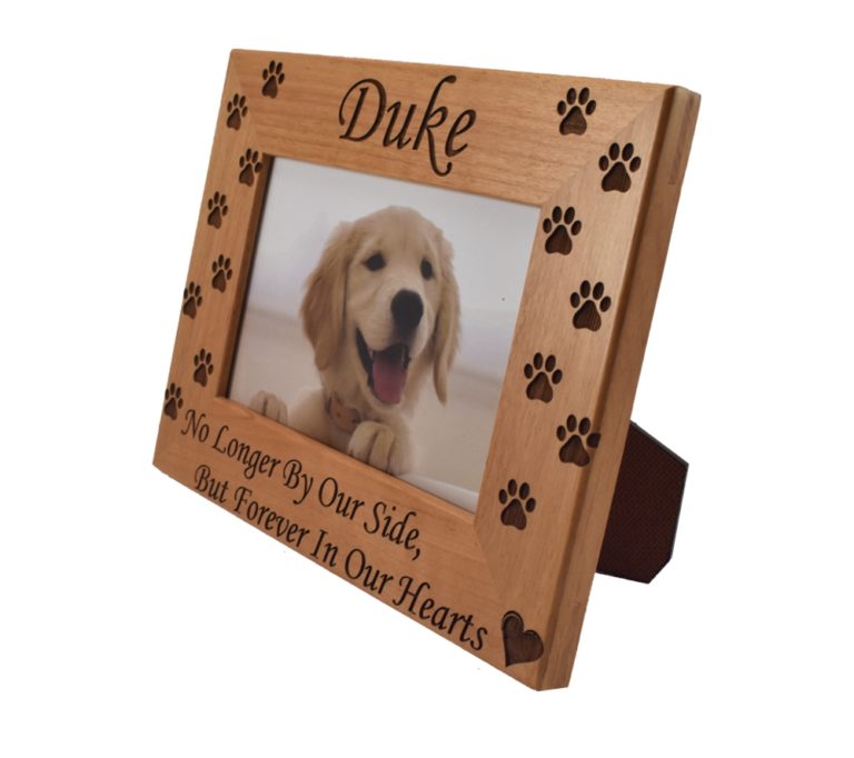 Pet Memorial Personalized Wood Picture Frame - Whitetail Woodcrafters