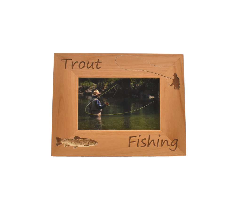 Trout Fishing Personalized Wooden Picture Frame