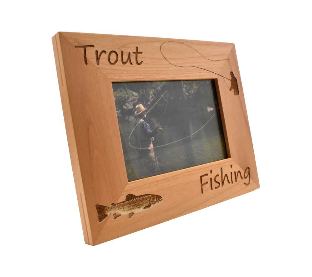 Trout Fishing Personalized Wooden Picture Frame