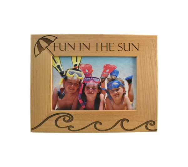 Fun In The Sun Engraved Wooden Picture Frame