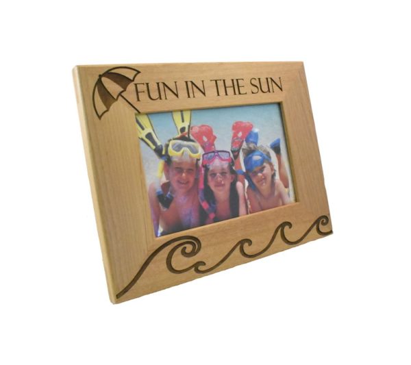 Fun In The Sun Engraved Wood Picture Frame