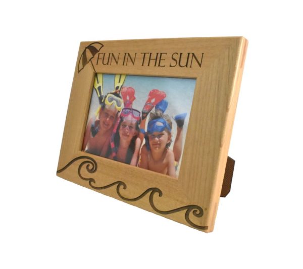 Fun In The Sun Custom Engraved Wooden Picture Frame