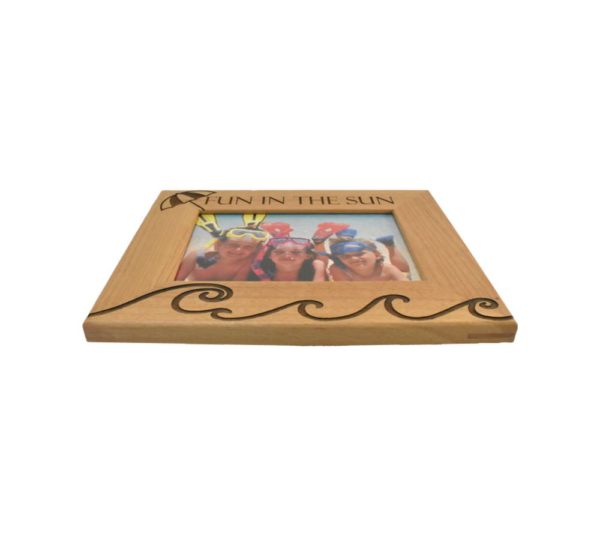 Custom Engraved Fun In The Sun Wooden Picture Frame