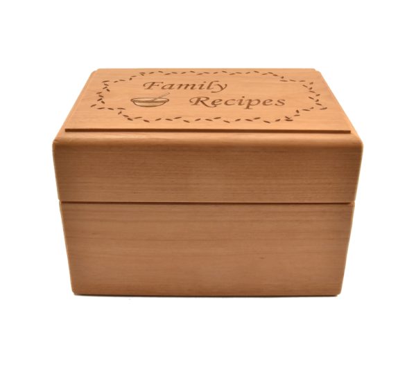 Custom Engraved wooden recipe box.