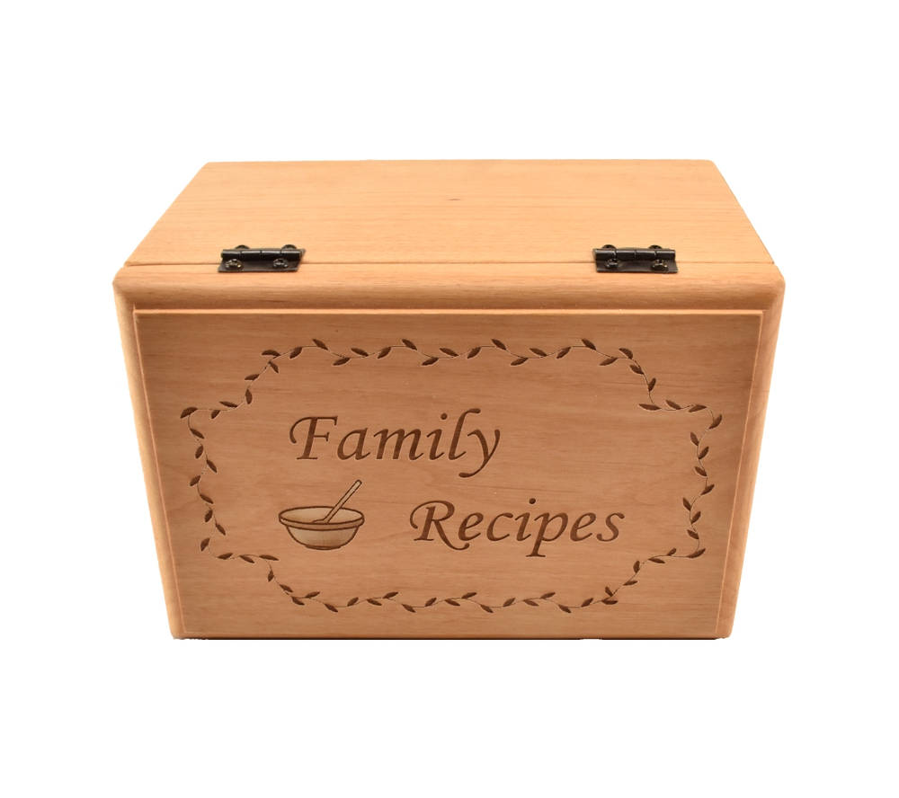 Custom Engraved Recipe Box, Personalized Recipe Box, Courts