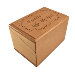 Custom Engraved wooden recipe box.