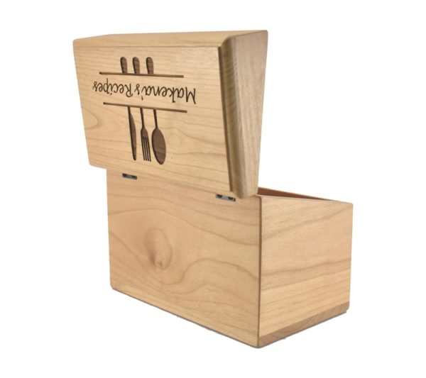 Custom Engraved wooden recipe box.