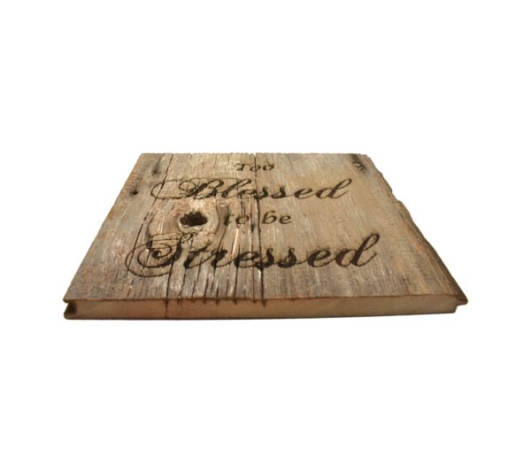 Engraved barnwood sign.