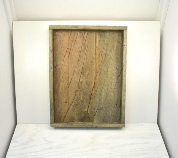 Empty shadow box made from reclaimed barn wood.