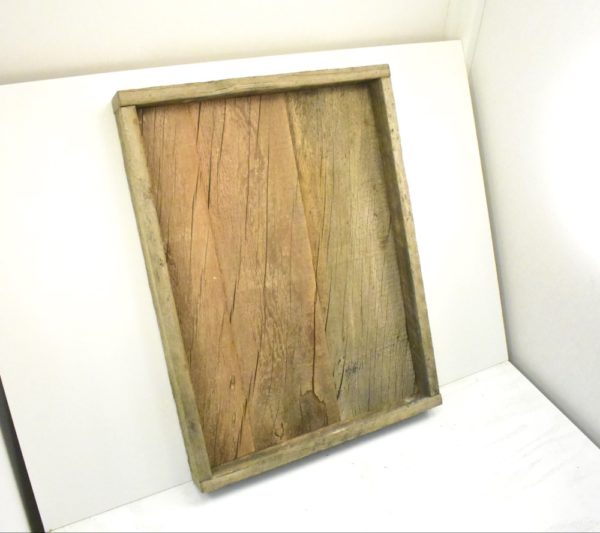 Empty shadow box made from reclaimed barn wood.