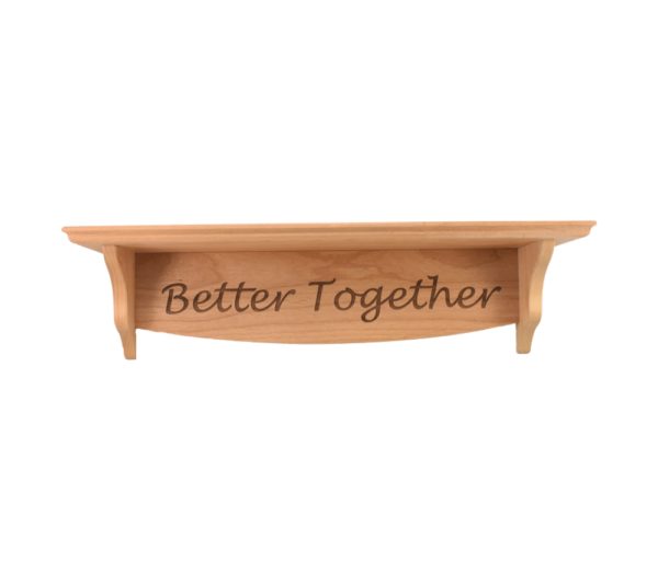 Personalized wooden shelf.