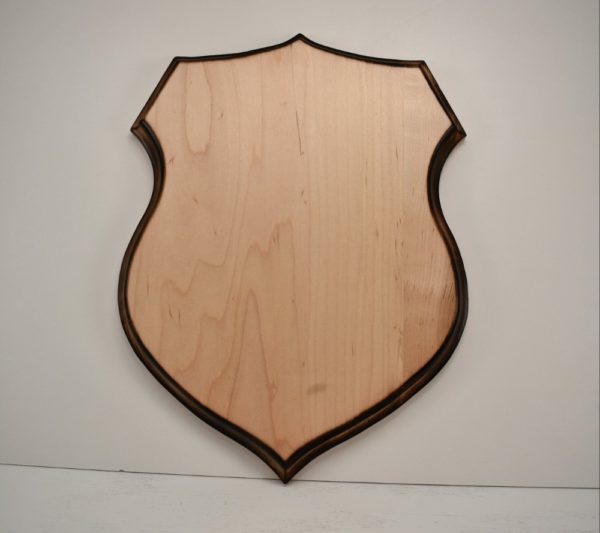 Shield taxidermy plaque.