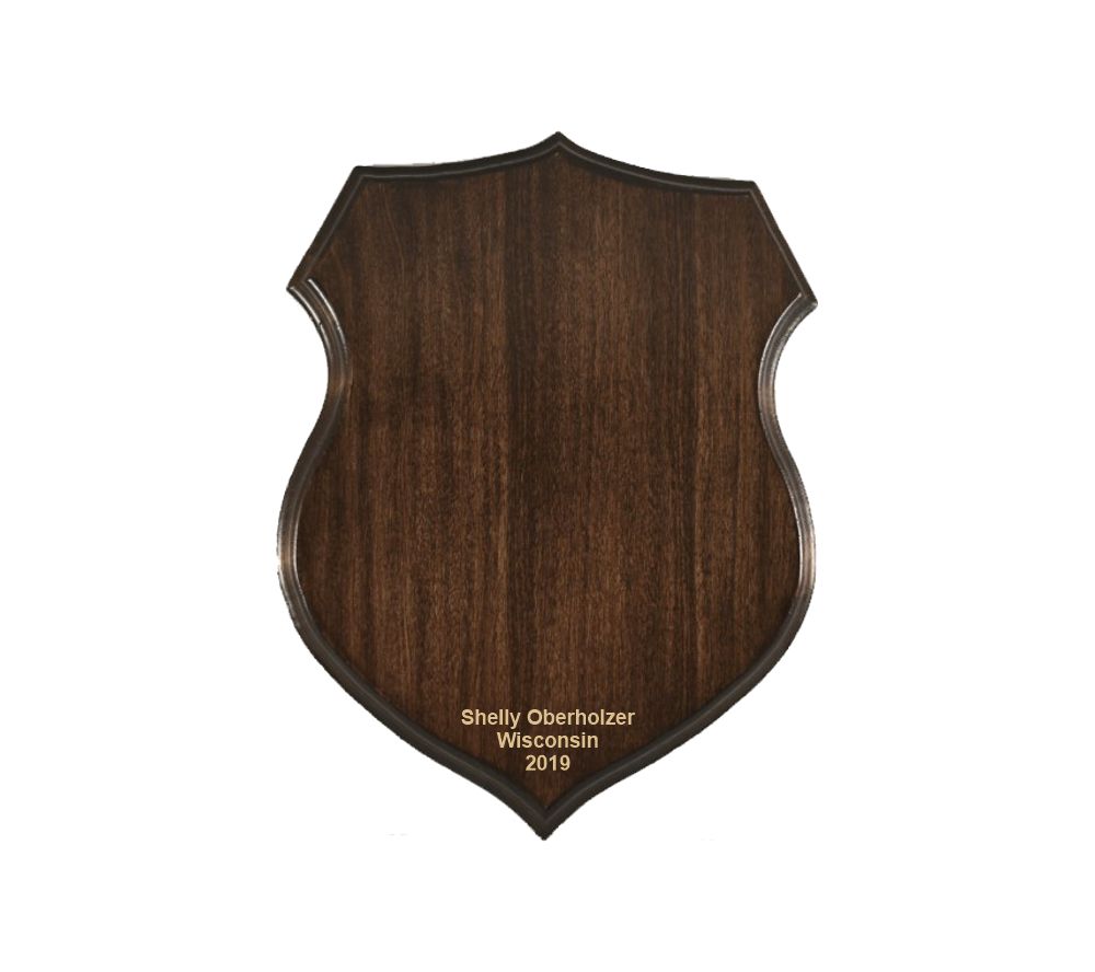 Trophy Oak mounted shield plaque for antlers skull 