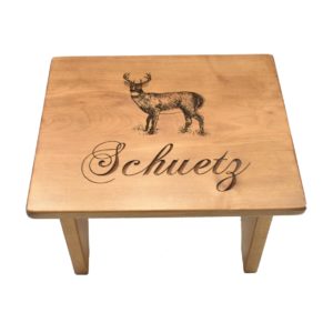 Custom engraved wooden toddler step stool.