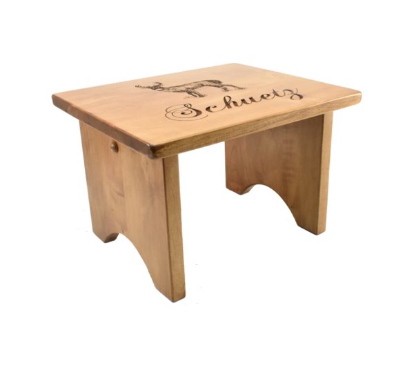 Custom engraved wooden toddler step stool.