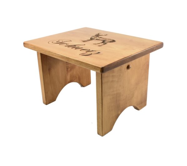 Custom engraved wooden toddler step stool.