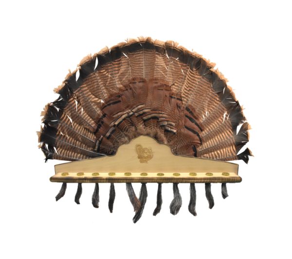 Turkey Beard Plaque with Fan Mount- Engraved Hardwood
