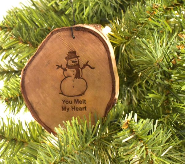 Wooden Christmas ornament.
