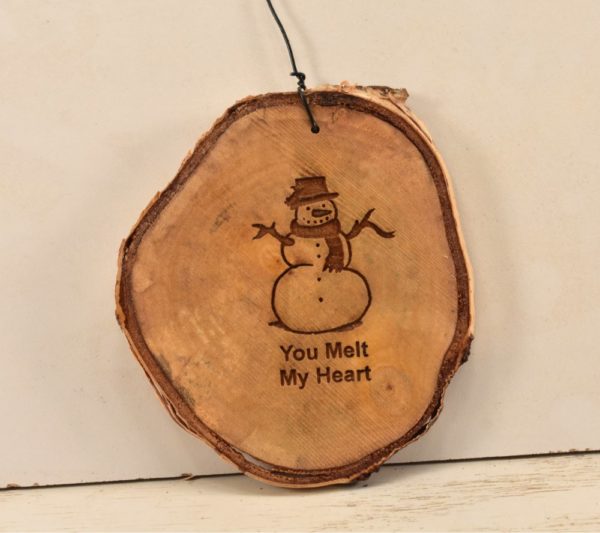 Wooden Christmas ornament.